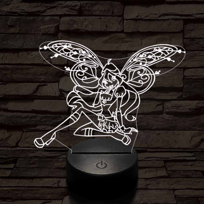 Tündér lány pihen 3D led lámpa