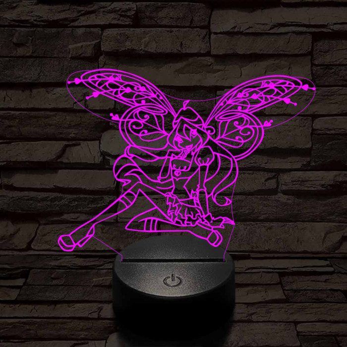 Tündér lány pihen 3D led lámpa