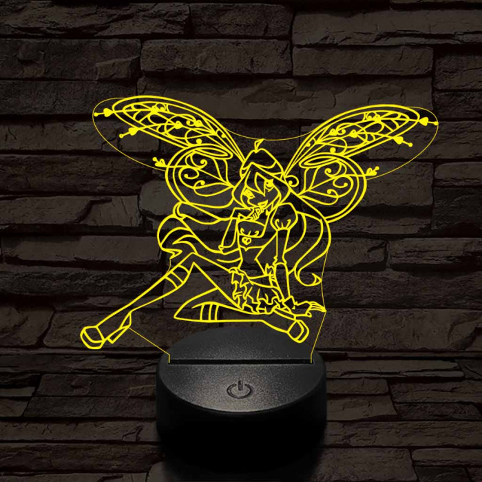 Tündér lány pihen 3D led lámpa