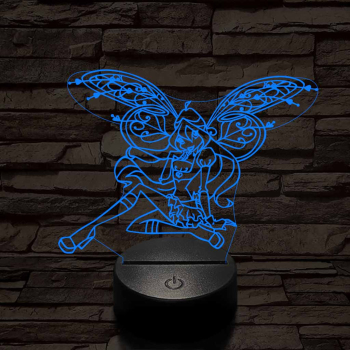 Tündér lány pihen 3D led lámpa