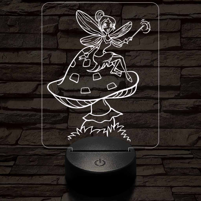 Tündér lány varázsol 3D led lámpa