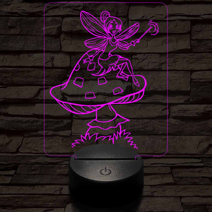 Tündér lány varázsol 3D led lámpa