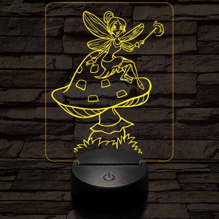 Tündér lány varázsol 3D led lámpa
