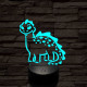 Mosolygós dínó 7 színű 3D led lámpa