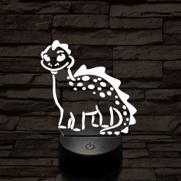 Mosolygós dínó 7 színű 3D led lámpa