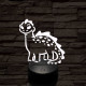 Mosolygós dínó 7 színű 3D led lámpa