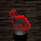 Mosolygós dínó 7 színű 3D led lámpa