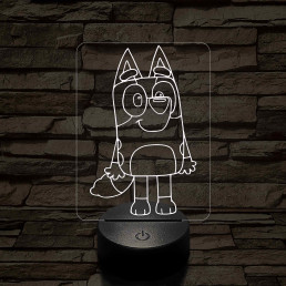 Kedves kék kutya 7 színű 3D led lámpa