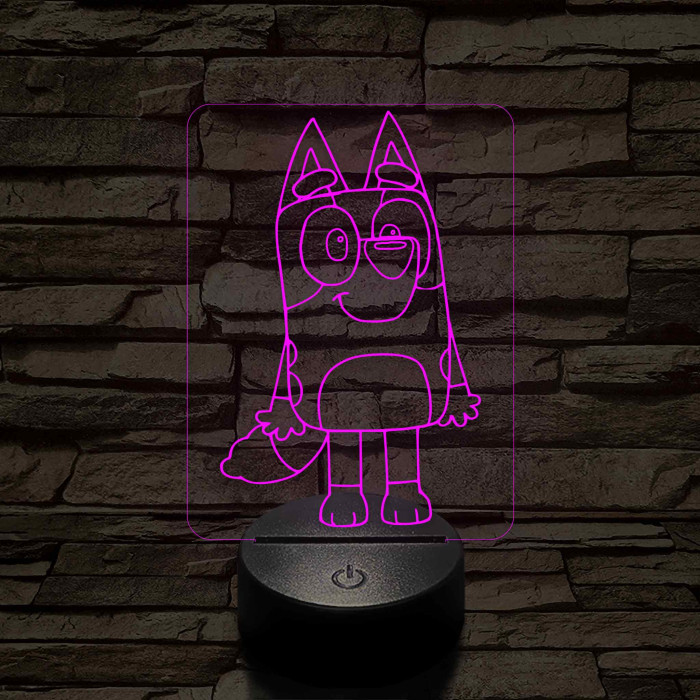 Kedves kék kutya 7 színű 3D led lámpa