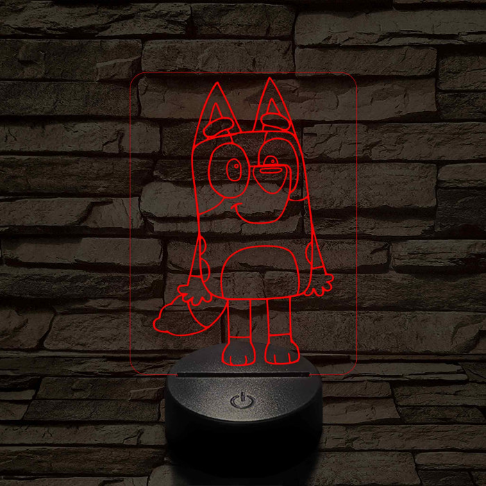 Kedves kék kutya 7 színű 3D led lámpa