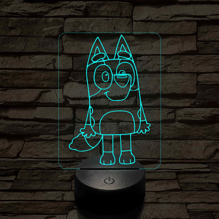 Kedves kék kutya 7 színű 3D led lámpa