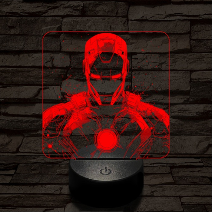 Menő vashős 7 színű valósághű 3D led lámpa