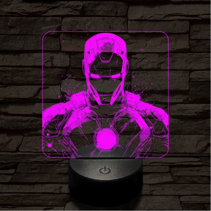 Menő vashős 7 színű valósághű 3D led lámpa