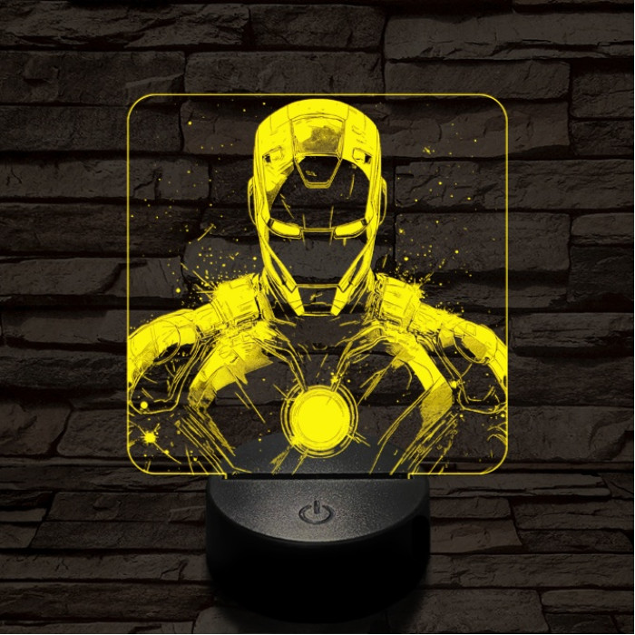 Menő vashős 7 színű valósághű 3D led lámpa