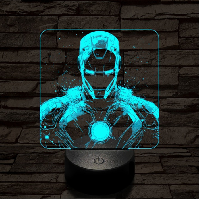 Menő vashős 7 színű valósághű 3D led lámpa