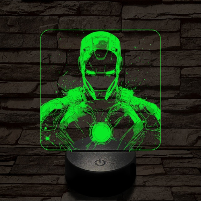 Menő vashős 7 színű valósághű 3D led lámpa