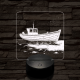Partra vetett hajó 7 színű valósághű 3D led lámpa