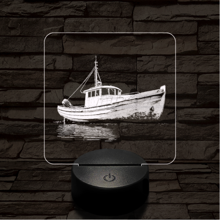 Magányos hajó 7 színű valósághű 3D led lámpa