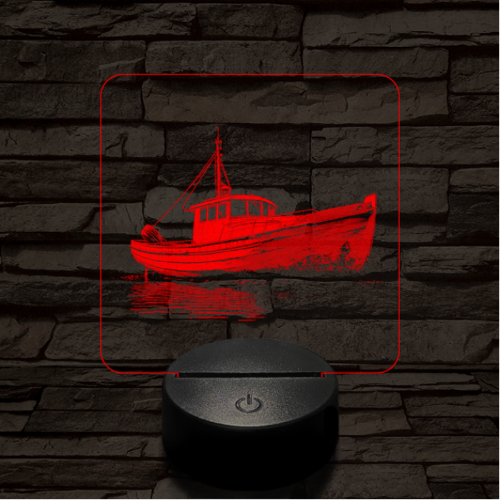 Magányos hajó 7 színű valósághű 3D led lámpa