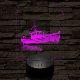 Magányos hajó 7 színű valósághű 3D led lámpa