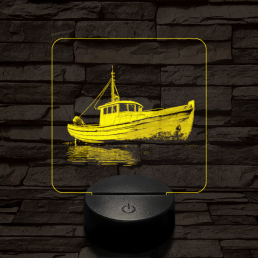 Magányos hajó 7 színű valósághű 3D led lámpa