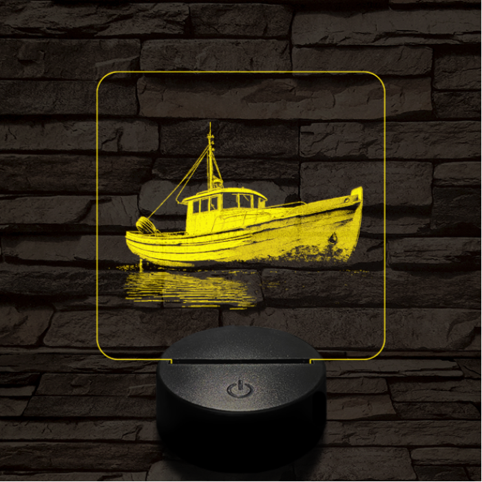 Magányos hajó 7 színű valósághű 3D led lámpa