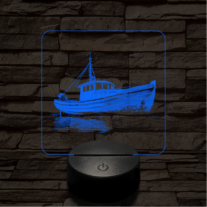 Magányos hajó 7 színű valósághű 3D led lámpa