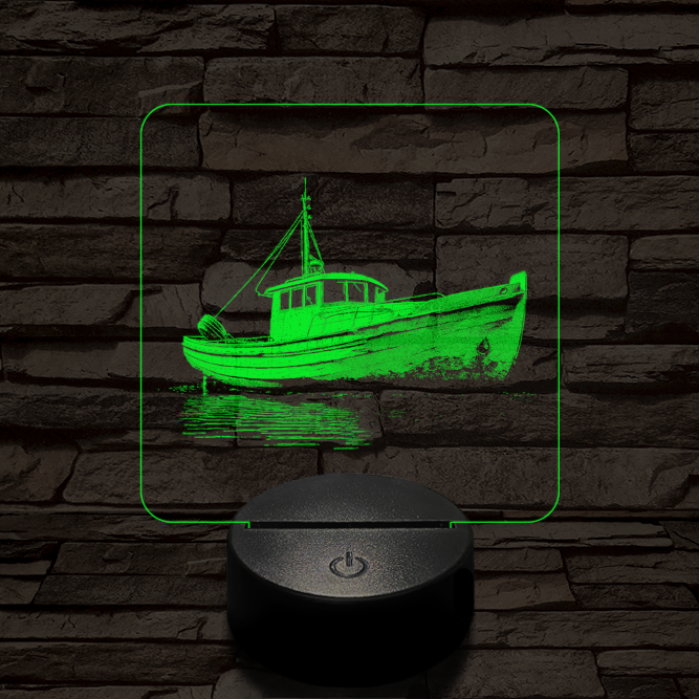 Magányos hajó 7 színű valósághű 3D led lámpa