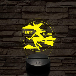 Seprűn suhanó boszi 7 színű  3D led lámpa