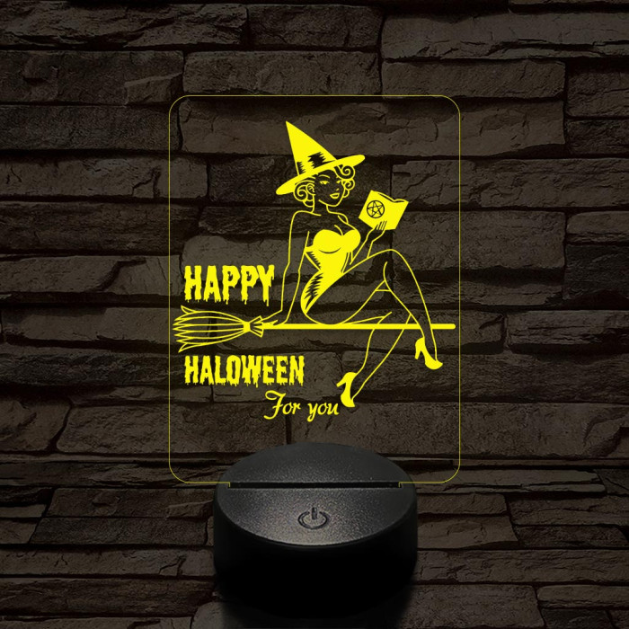 Csintalan boszorkány 7 színű  3D led lámpa