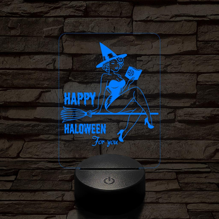 Csintalan boszorkány 7 színű  3D led lámpa