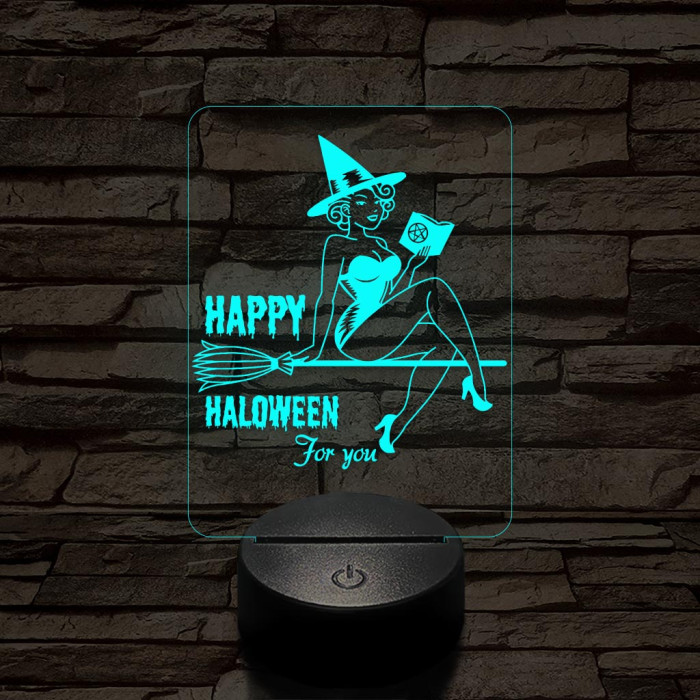 Csintalan boszorkány 7 színű  3D led lámpa