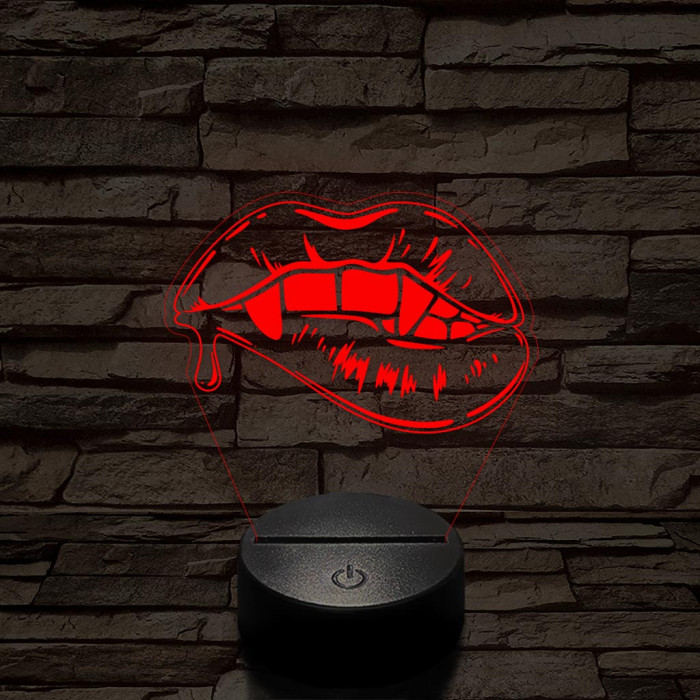Vámpír csók 7 színű  3D led lámpa