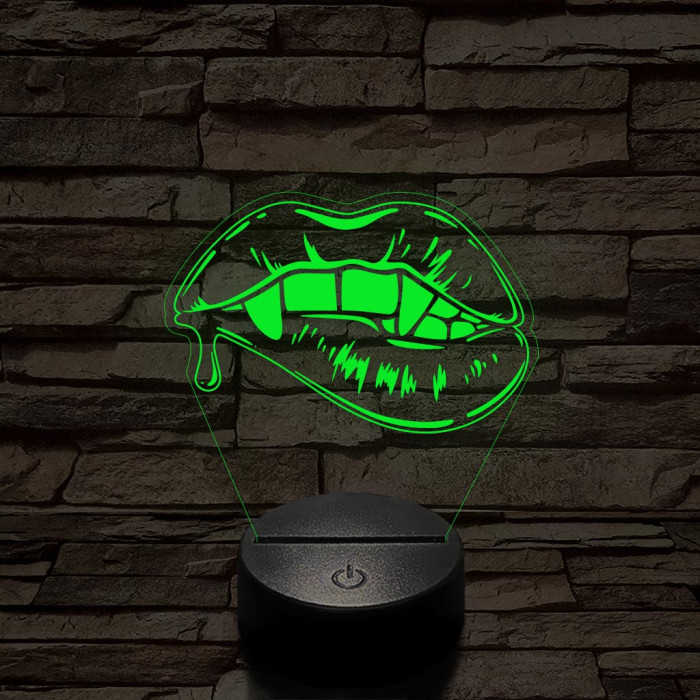 Vámpír csók 7 színű  3D led lámpa