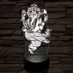 Ganesha 7 színű  3D led lámpa