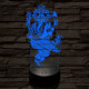Ganesha 7 színű  3D led lámpa