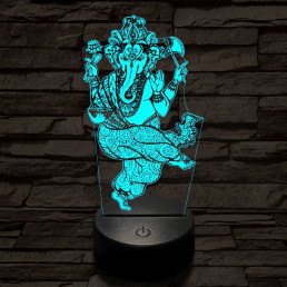Ganesha 7 színű  3D led lámpa