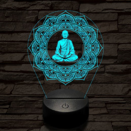Meditáló mester 7 színű  3D led lámpa