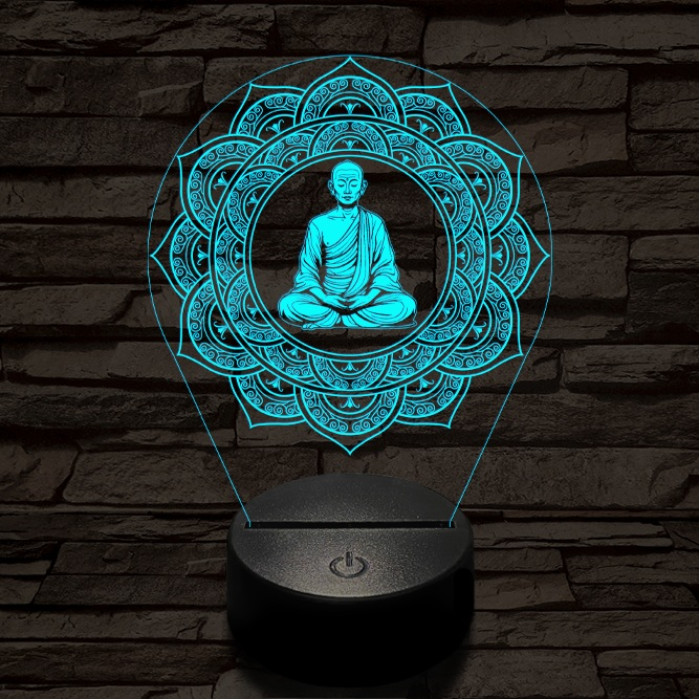 Meditáló mester 7 színű  3D led lámpa