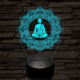 Meditáló mester 7 színű  3D led lámpa
