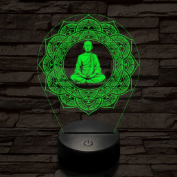 Meditáló mester 7 színű  3D led lámpa