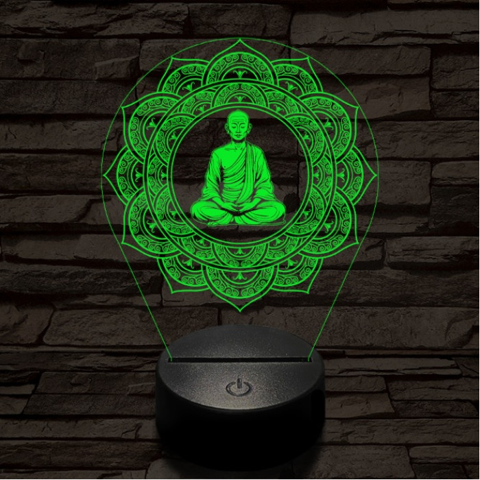 Meditáló mester 7 színű  3D led lámpa