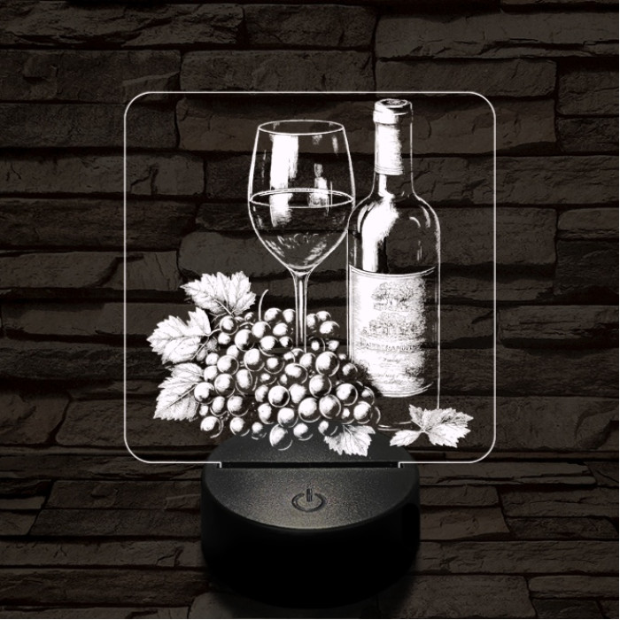 Boros csendélet 7 színű valósághű 3D led lámpa