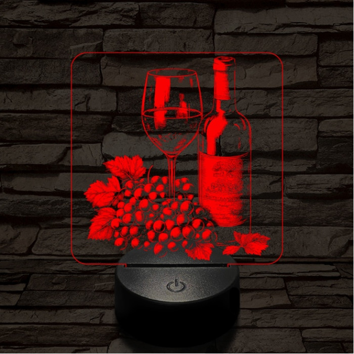 Boros csendélet 7 színű valósághű 3D led lámpa