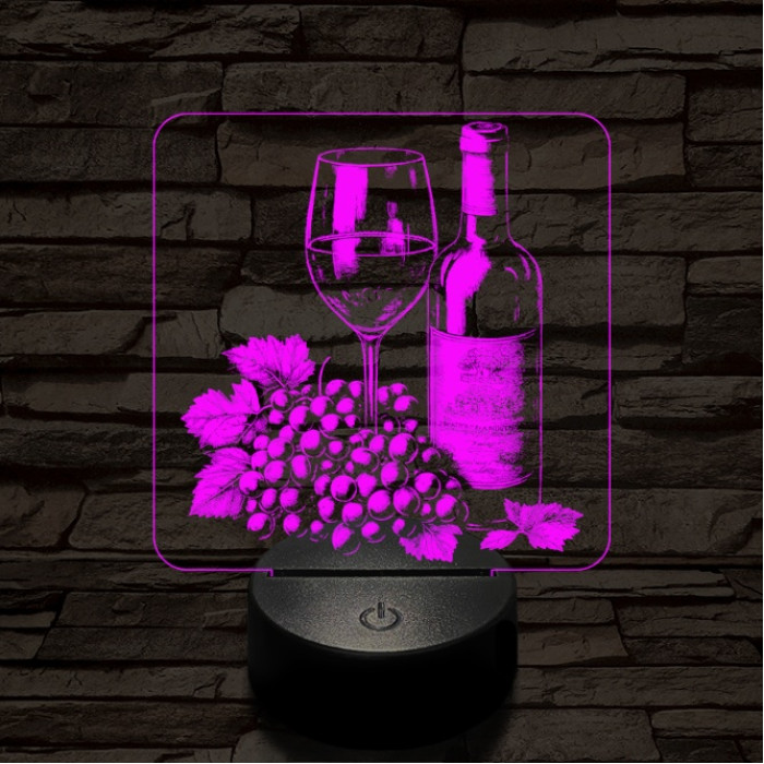 Boros csendélet 7 színű valósághű 3D led lámpa