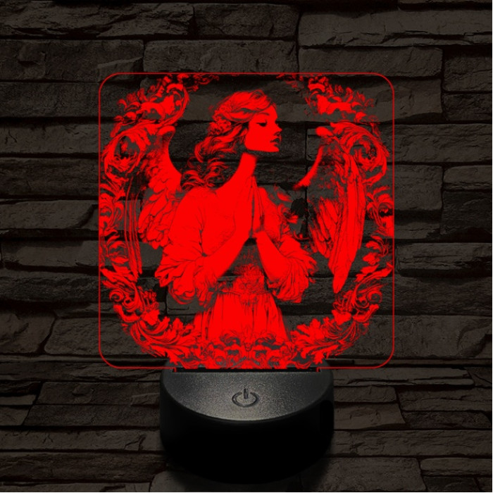 Angyali áhitat 7 színű  3D led lámpa