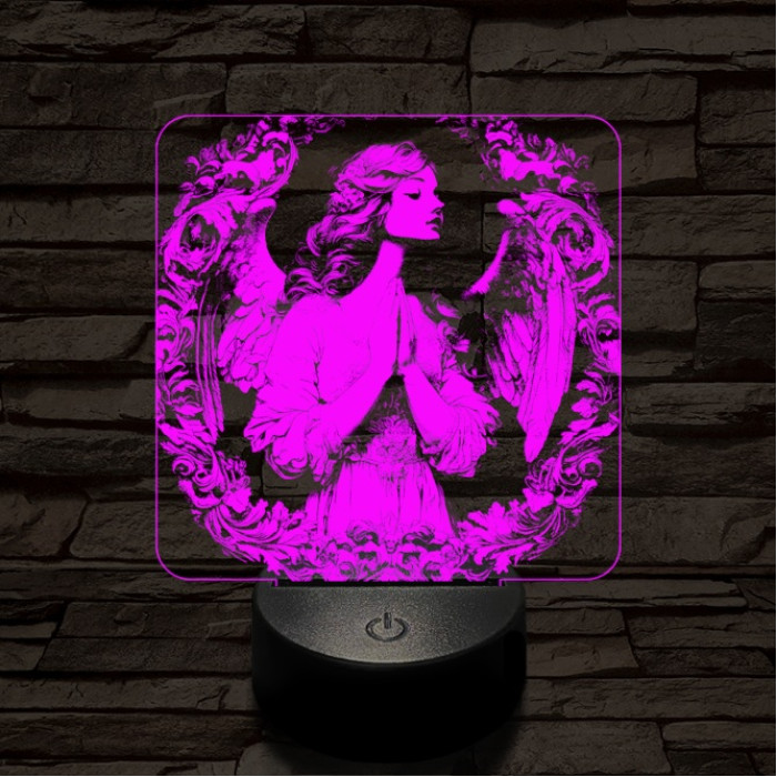 Angyali áhitat 7 színű  3D led lámpa