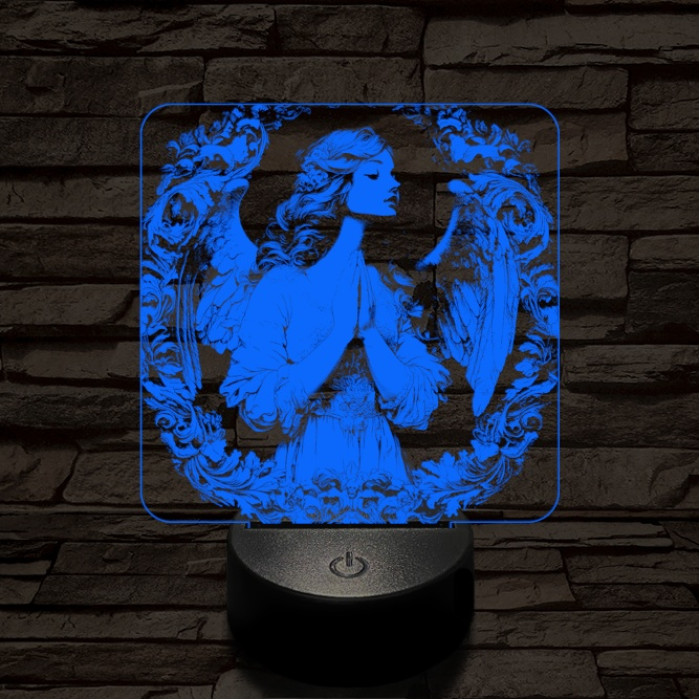 Angyali áhitat 7 színű  3D led lámpa