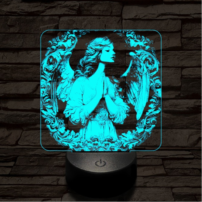 Angyali áhitat 7 színű  3D led lámpa