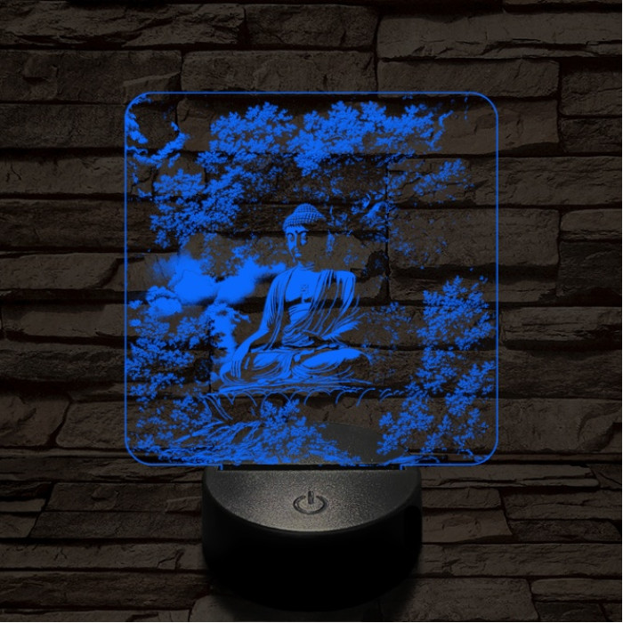 Buddha nyugalom 7 színű  3D led lámpa